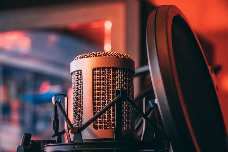 Microphone symbolizing celebrity interviews